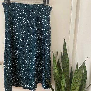 Green Polka Dot Midi Skirt